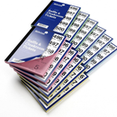 Tiger Feet Cloakroom Tickets 1-500, 12-pack numbered ticket sheets beveled on a white background