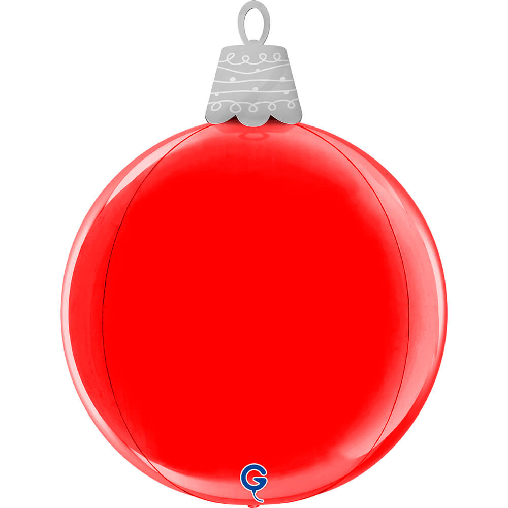 Foil Blln Christmas Ball Red 4D