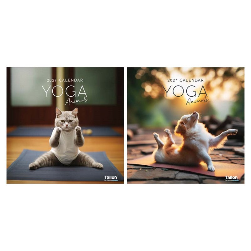 Calendar Square Yoga Animals 2027 12pk