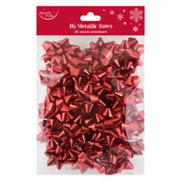 Eurowrap 16 Pack Bows Metallic Red