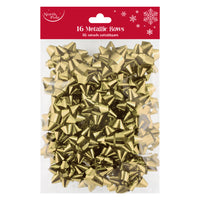 Eurowrap 16 Pack Bows Metallic Gold
