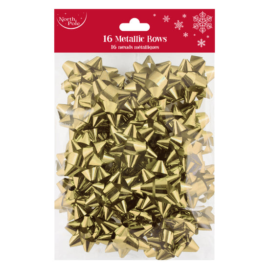 Eurowrap 16 Pack Bows Metallic Gold