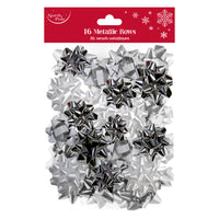 Eurowrap 16 Pack Bows Metallic Glitter Winter Mix