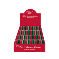 Eurowrap Ribbon Velvet Red & Green 2.5m