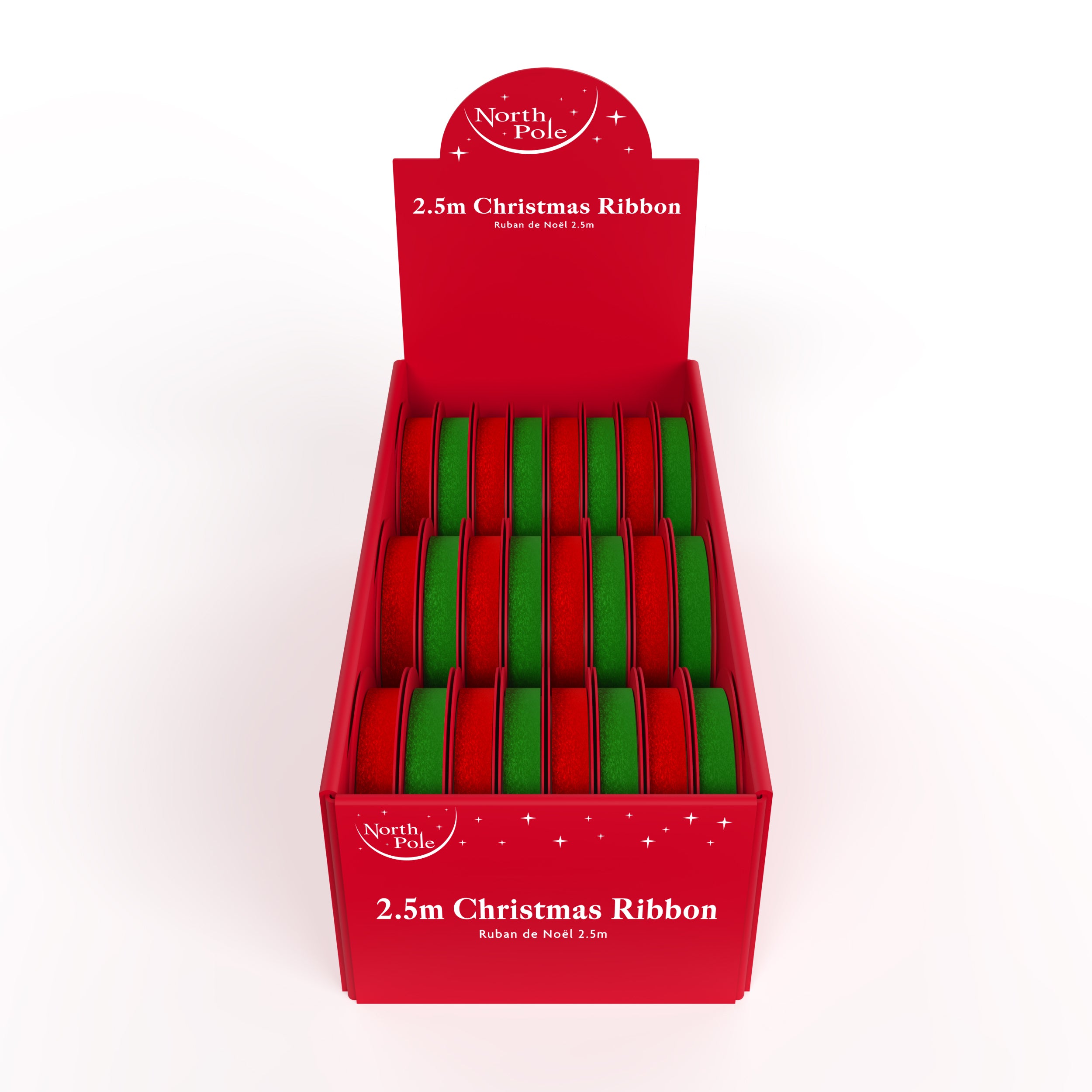 Eurowrap Ribbon Velvet Red & Green 2.5m