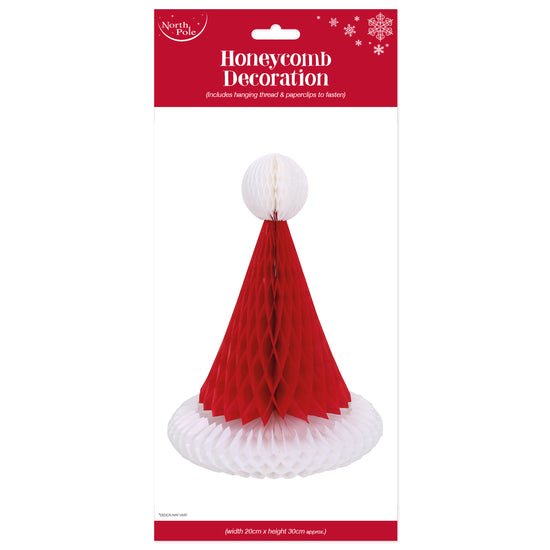 Decoration Santa Hat Honeycomb 13 x 20cm