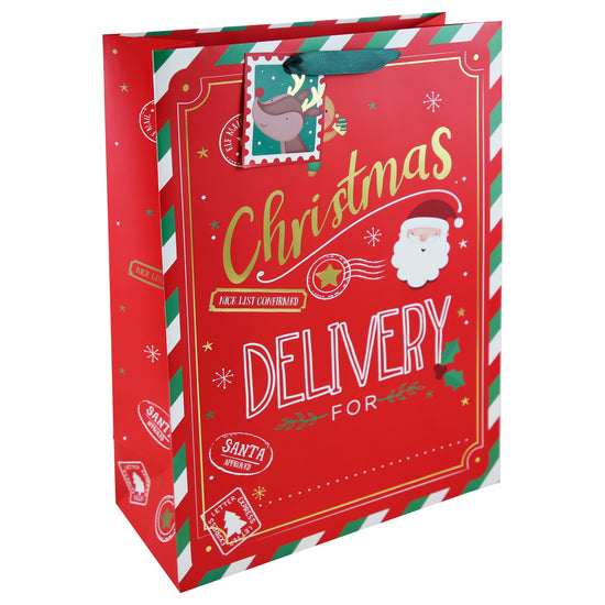 12pk Gift Bag Xmas Personalised Extra Large