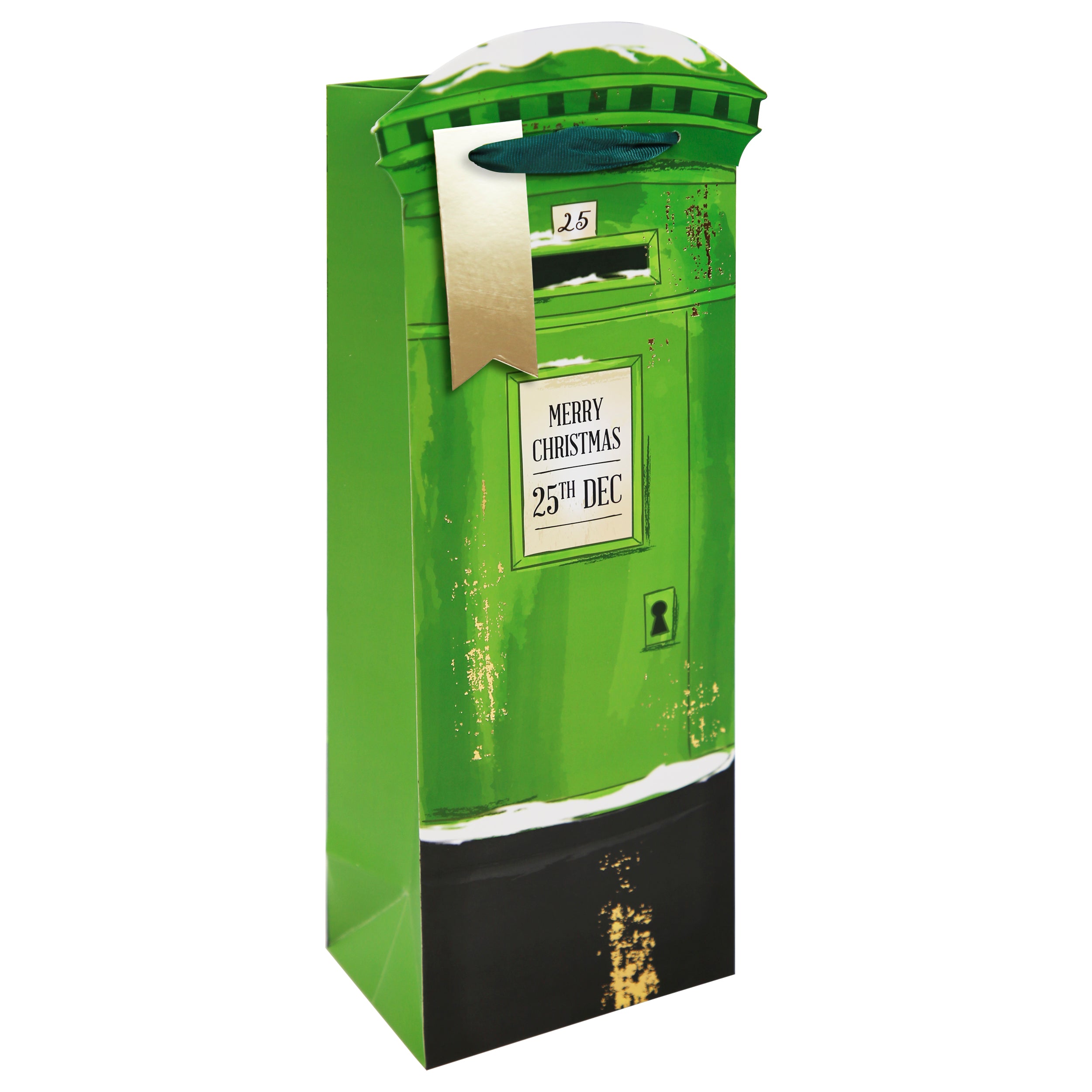 12pk Gift Bag Postbox Bottle Green