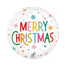 Foil Blln 18in Rnd Xmas Colorf Snowflakes