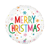 Foil Blln 18in Rnd Xmas Colorf Snowflakes