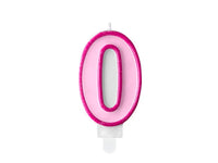 PartyDeco Party Candle Number 0 Pink 7cm