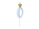 PartyDeco Party Candle Number 0 Blue 9.5cm