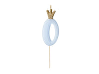 PartyDeco Party Candle Number 0 Blue 9.5cm