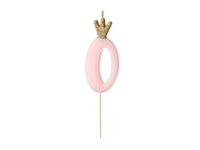 PartyDeco Party Candle Number 0 Pink 9.5cm