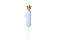 PartyDeco Party Candle Number 1 Blue 9.5cm