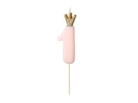 PartyDeco Party Candle Number 1 Pink 9.5cm