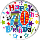 Happy 70Th Birthday Small Badges 55Mm 6Pk