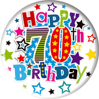 Happy 70Th Birthday Small Badges 55Mm 6Pk