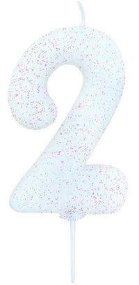 Candle Glitter White Number 2