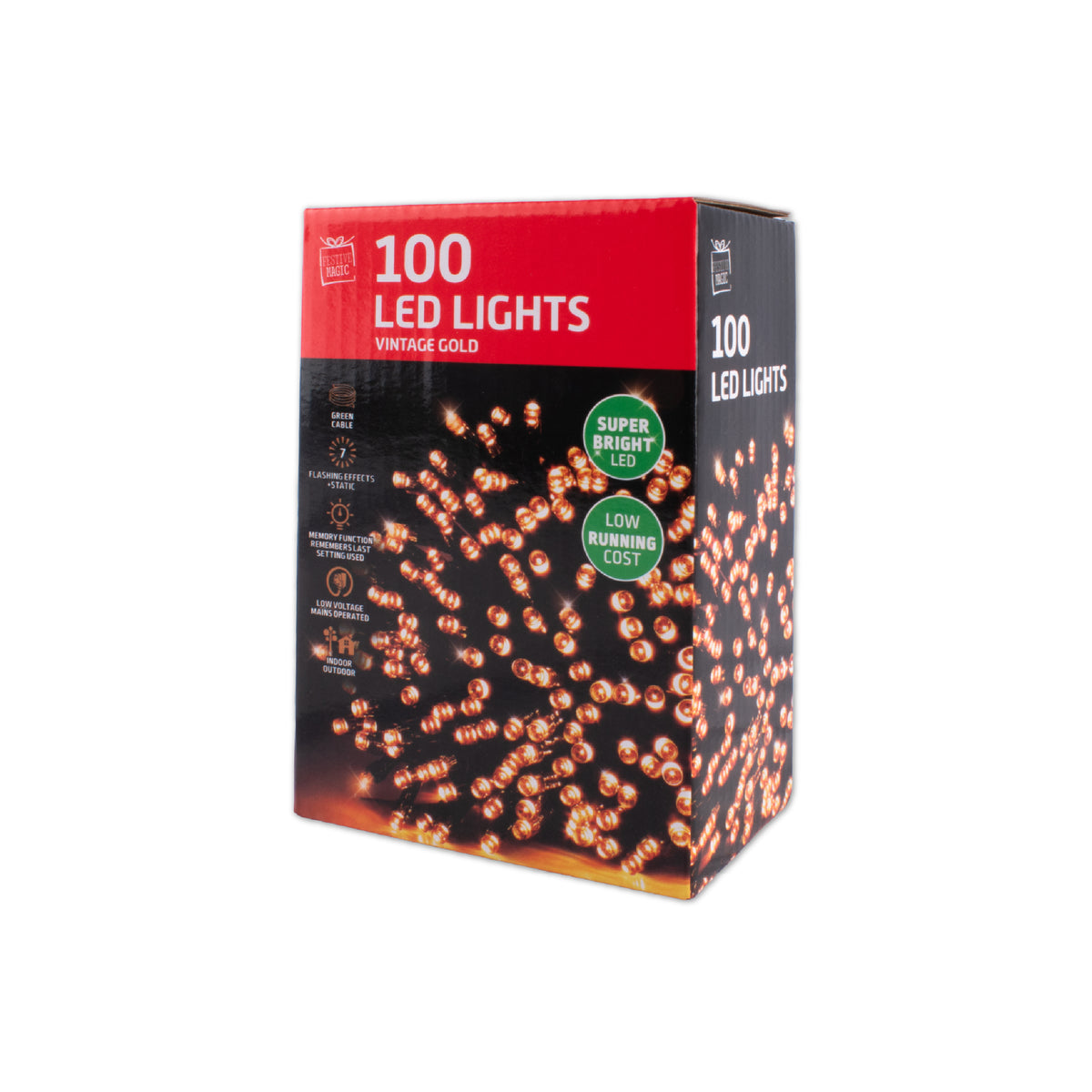 LED Lights Vintage Gold 100pk