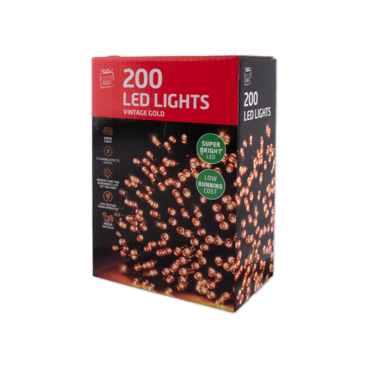 LED Lights Vintage Gold 200pk
