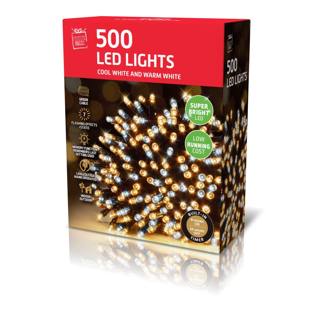 LED Timer Lights Warm White 500pk