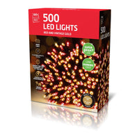 LED Timer Lights Red Vintage Gold 500pk