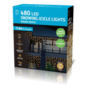 LED Snowing Icicle Lights Warm White 480pk