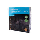 LED Snowing Icicle Lights White 960pk