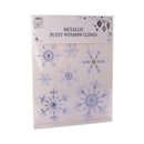 Metallic Puffy Snowflake Window Clings