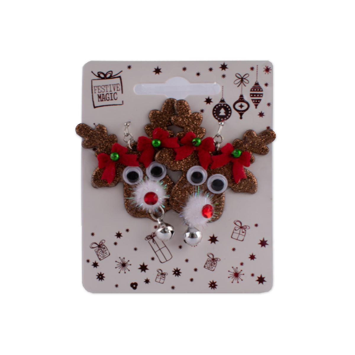 Christmas Glitter Novelty Earrings 36pk