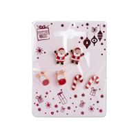 Christmas Metal Earrings 24pk