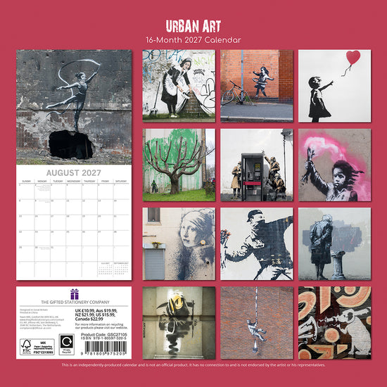 Gifted Stationery Calendar Urban Art 2027