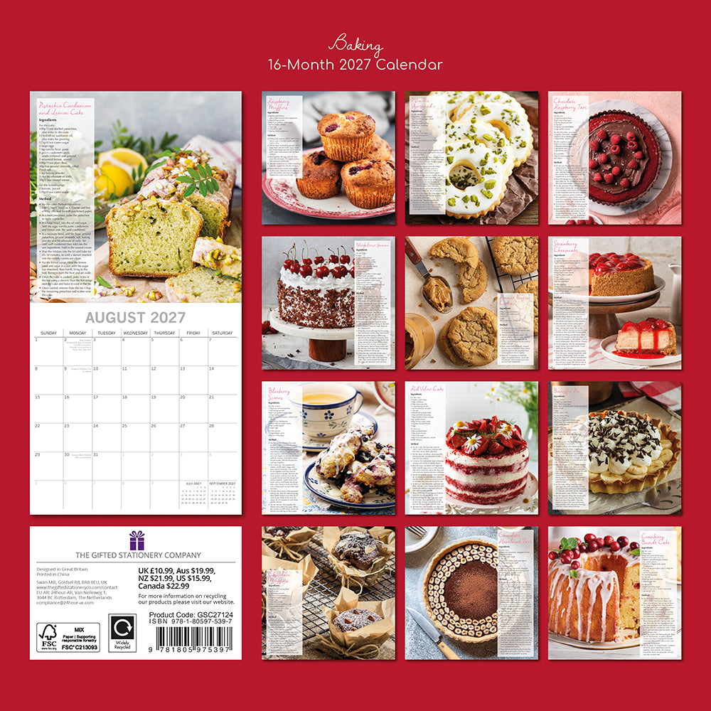 Gifted Stationery Calendar Baking 2027