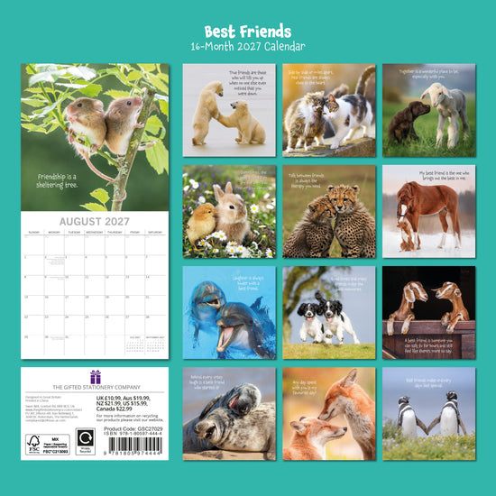 Gifted Stationery Calendar Best Friends 2027