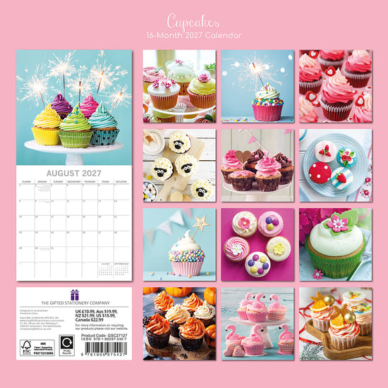 Gifted Stationery Calendar Cupcakes 2027