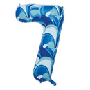 Sensations Blue Marble 34" Foil Balloon Number 7