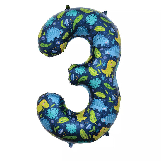 Sensations Foil Balloon Dinosaurs 34" Number 3