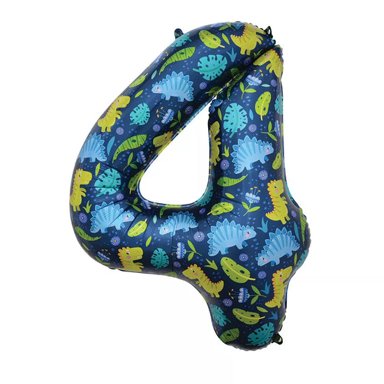 Sensations Foil Balloon Dinosaurs 34" Number 4