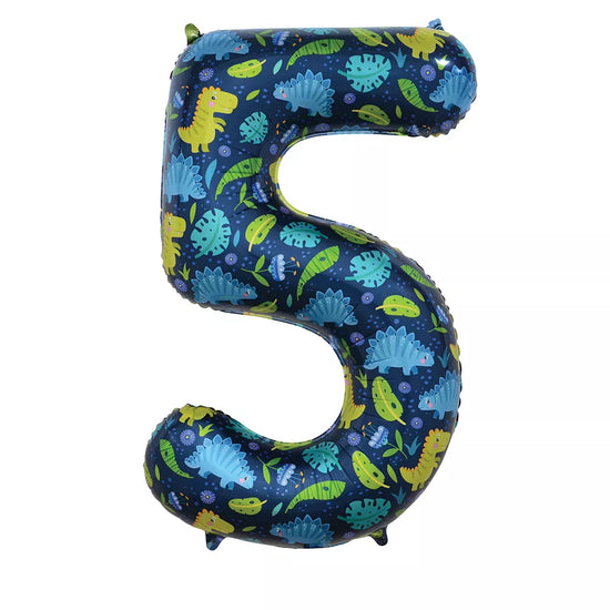 Sensations Foil Balloon Dinosaurs 34" Number 5