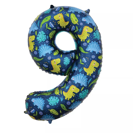 Sensations Foil Balloon Dinosaurs 34" Number 9
