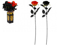 Artificial Rose Black/Orange 63cm 36pk