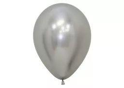 Sempertex 12 Pack Latex Balloons Reflex Silver 12