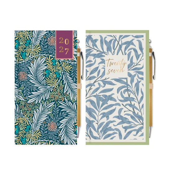 Diary Slim WTV W/Pen William Morris 2027 12pk
