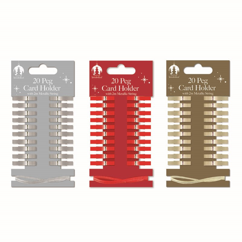 Christmas 20 Peg Card Holder 12pk