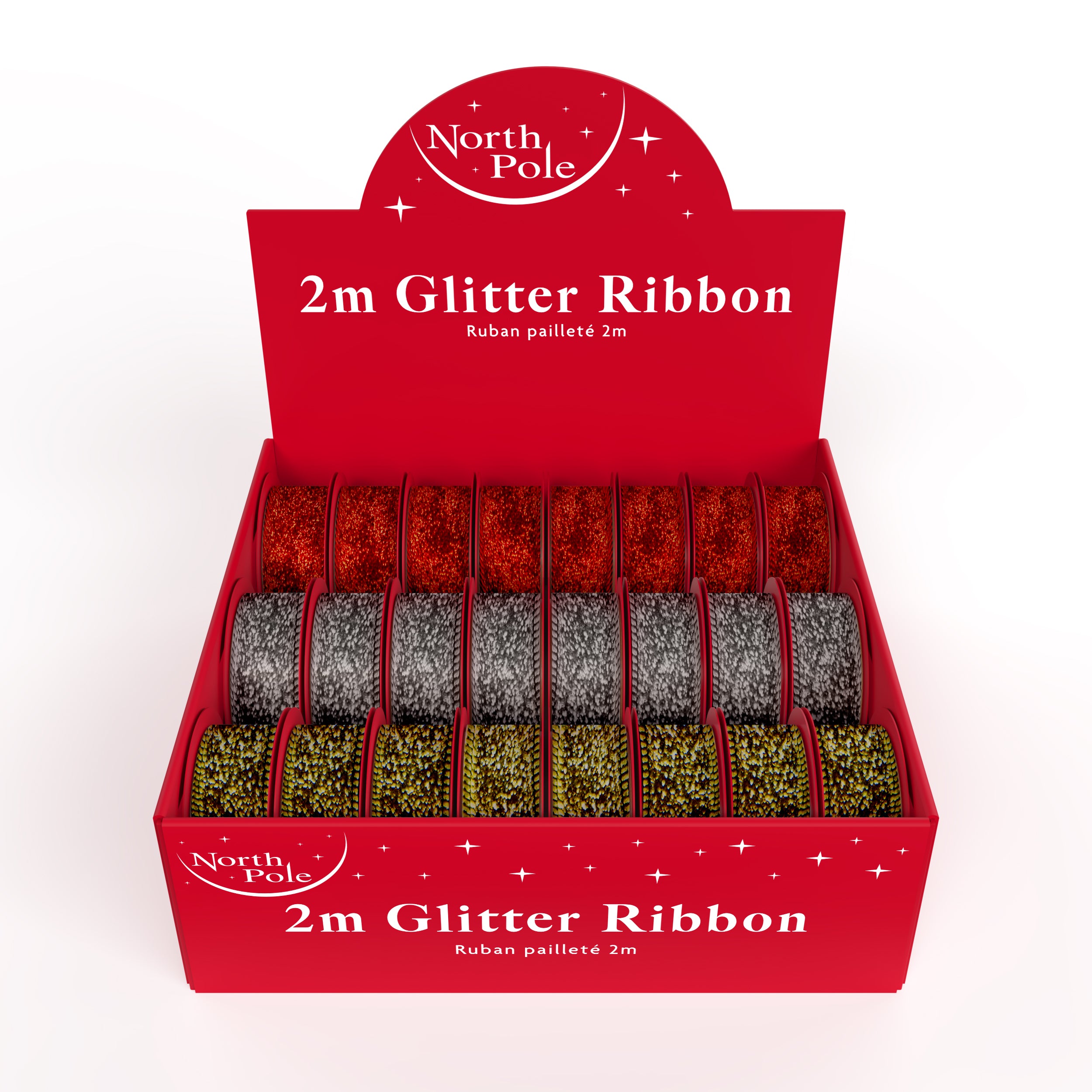 Glitter Ribbon 2M 24pk