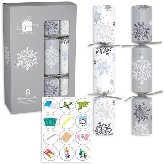 Christmas Crackers 12" Silver/White 96pk (12x8pk)