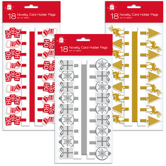 Christmas 18 Card Peg Holders 12pk