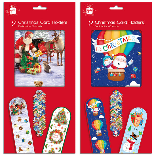 Christmas 2pc Card Holders Traditional/Cute 24pk