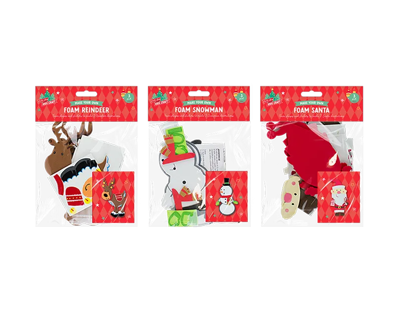 Make Your Own Christmas Foam Character 3pk
